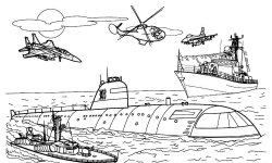 Раскраска Подводная лодка